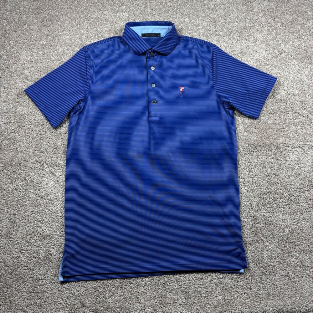 Greyson Mens Small Blue Striped Friars Head Golf Club Polo Shirt RN155950